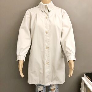 Vintage London Fog 90s Oversized Minimalist Light Gray Jacket Trench Pea Coat.